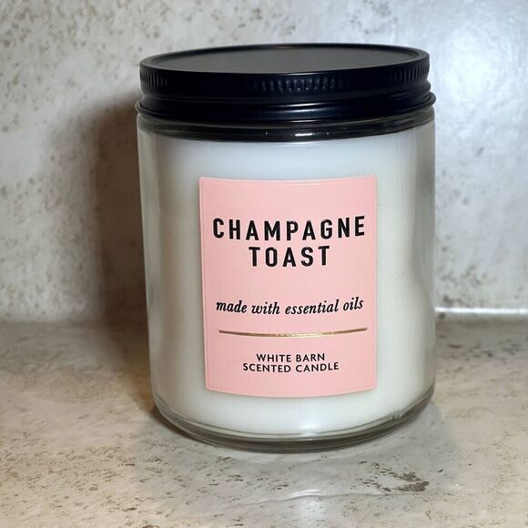 Bath & Body Works - White Barn Champagne Toast Single Wick Jar Candle NWT - Picture 1 of 2